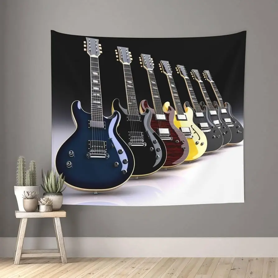 Musical Instrument Poster - Guitar Tapestry Musical Instruments Wall Hanging