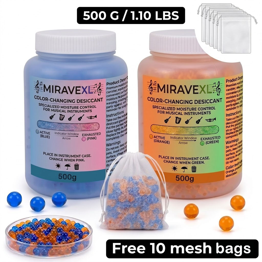 Violin Musical Instrument - MIRAVEXL Color Change Silica Gel Desiccant