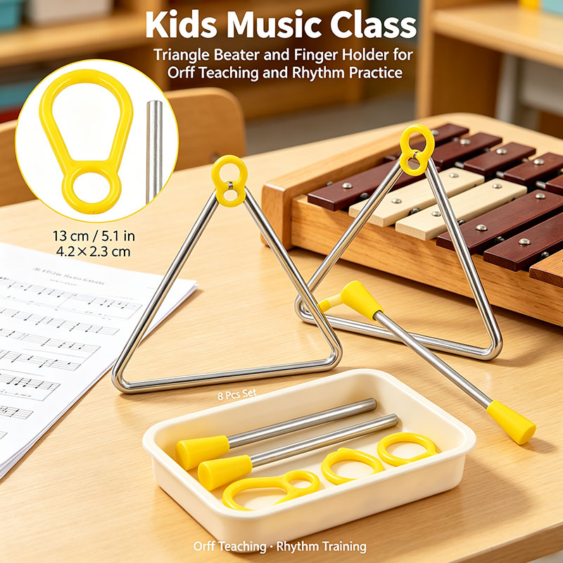 Triangle Beater Music - 4 Pcs Classroom Percussion Rod Music