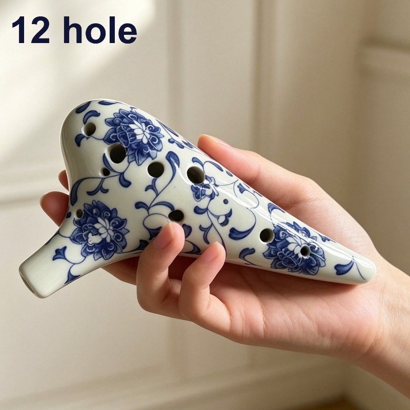 Musical Instrument Lute - 12 Hole Ocarina Professional Ceramic Flute