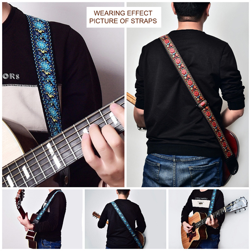 Embroidered Print Guitar Strap - Musical Instrument Sounds review and price