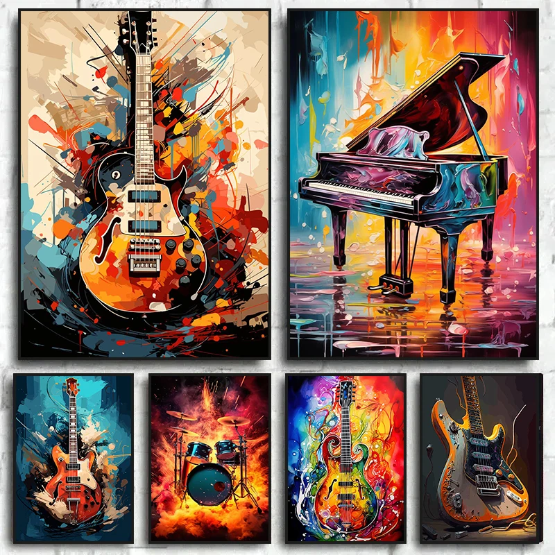 Abstract Colorful Art Musical  - Picture Of Musical Instrument review and price