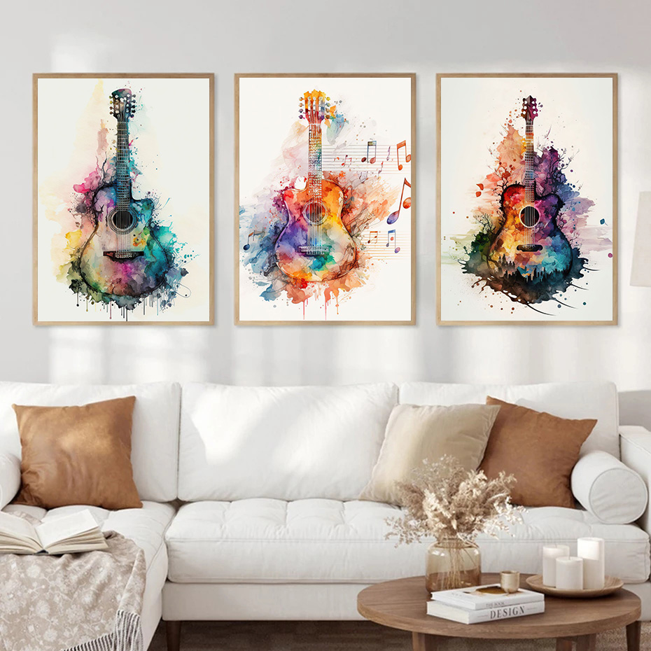 Music Instrument Guitar Waterc - Picture Of Musical Instrument review and price