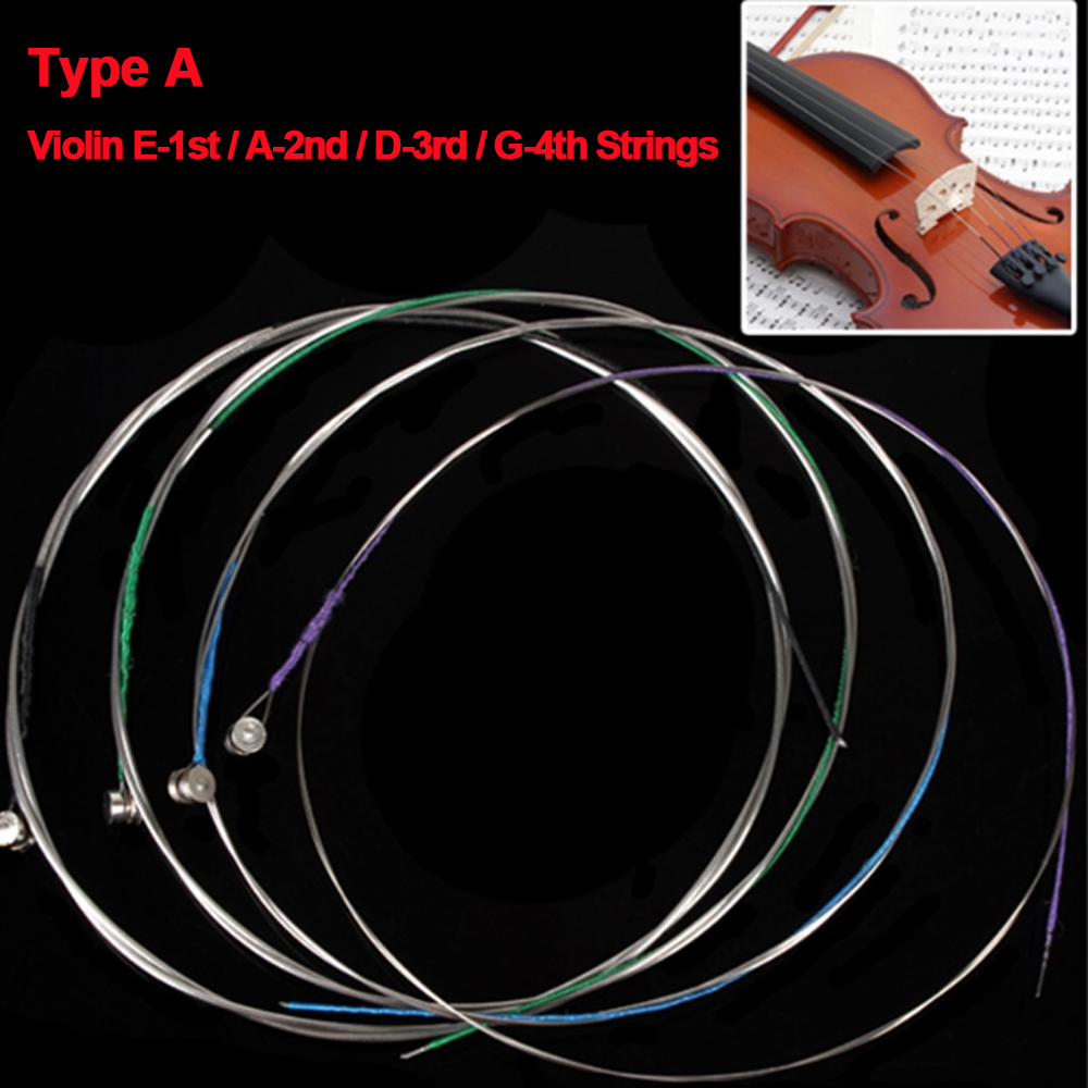 4pcs/set Violin Strings E-A-D- - Violin Musical Instrument review and price