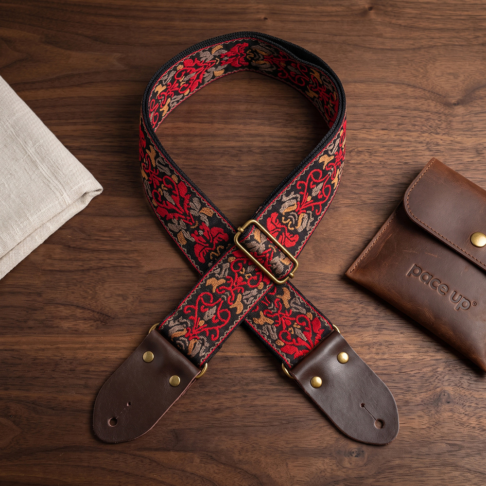 Embroidered Print Guitar Strap - Musical Instrument Sounds review and price