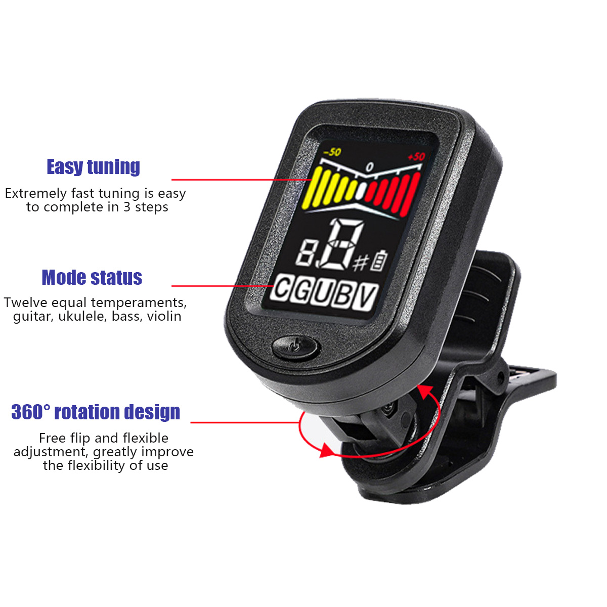 Clip-On Guitar Tuner with Regu - Violin Musical Instrument review and price